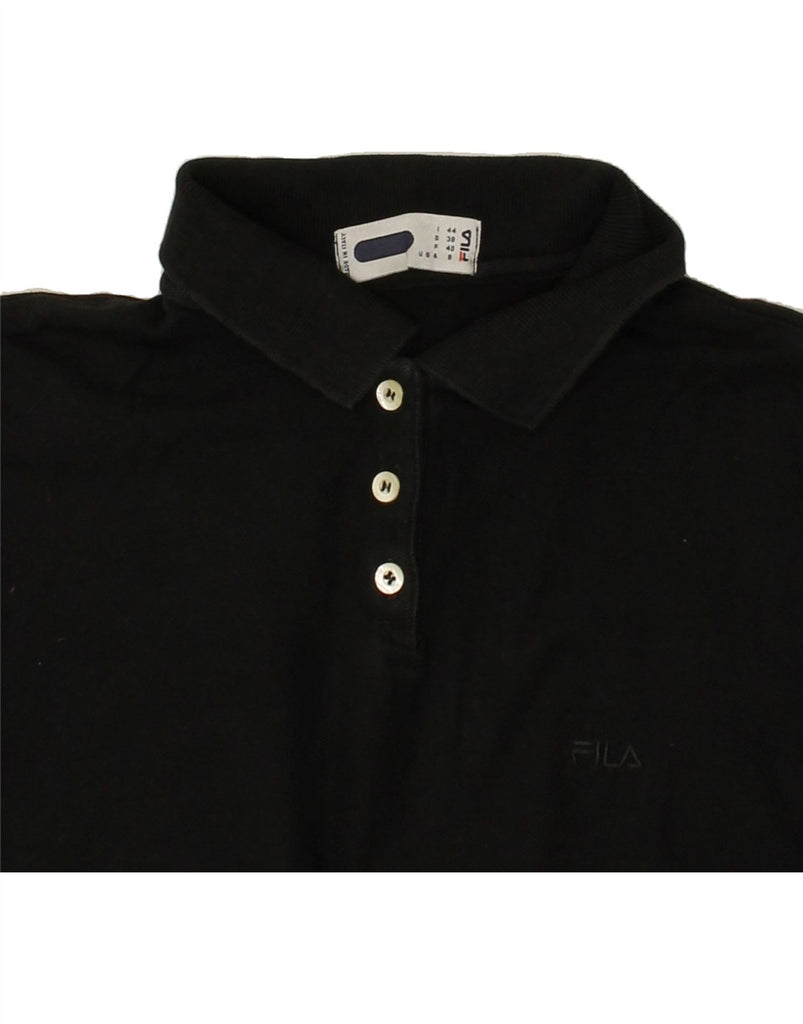 FILA Womens Polo Shirt IT 44 Medium Black Cotton Vintage Fila and Second-Hand Fila from Messina Hembry 