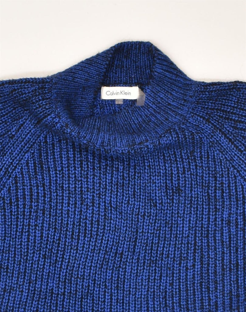 CALVIN KLEIN Womens Turtle Neck Jumper Sweater UK 18 XL Blue | Vintage Calvin Klein | Thrift | Second-Hand Calvin Klein | Used Clothing | Messina Hembry 