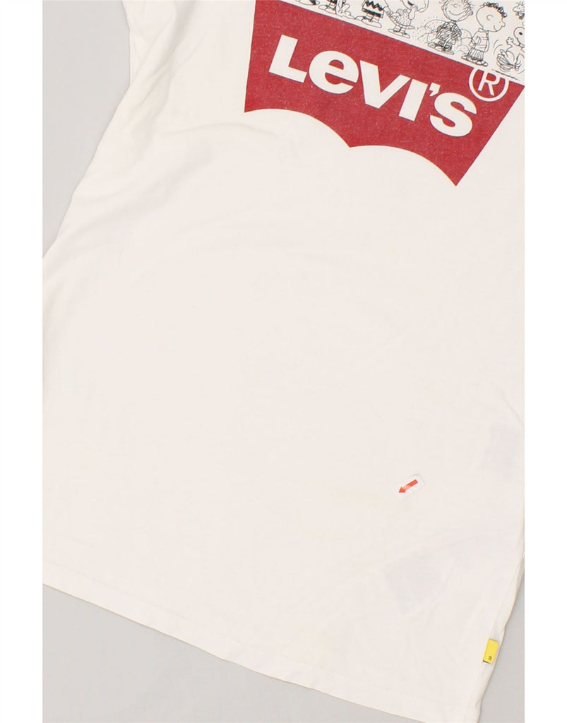 LEVI'S Womens Graphic T-Shirt Top UK 6 XS White Cotton | Vintage Levi's | Thrift | Second-Hand Levi's | Used Clothing | Messina Hembry 