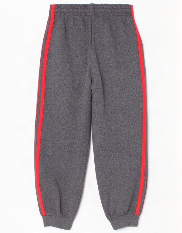 Adidas Boys Tracksuit Trousers Joggers 5-6 Years Grey Flecked Cotton