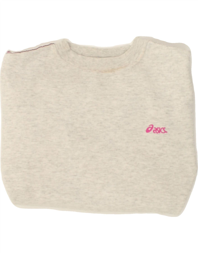 ASICS Womens Sweatshirt Jumper UK 10 Small Grey Cotton | Vintage Asics | Thrift | Second-Hand Asics | Used Clothing | Messina Hembry 