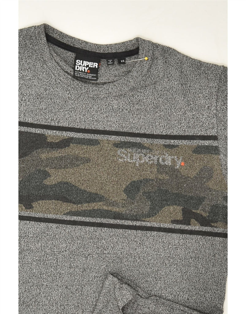 SUPERDRY Mens Graphic T-Shirt Top XS Grey Flecked Cotton | Vintage Superdry | Thrift | Second-Hand Superdry | Used Clothing | Messina Hembry 