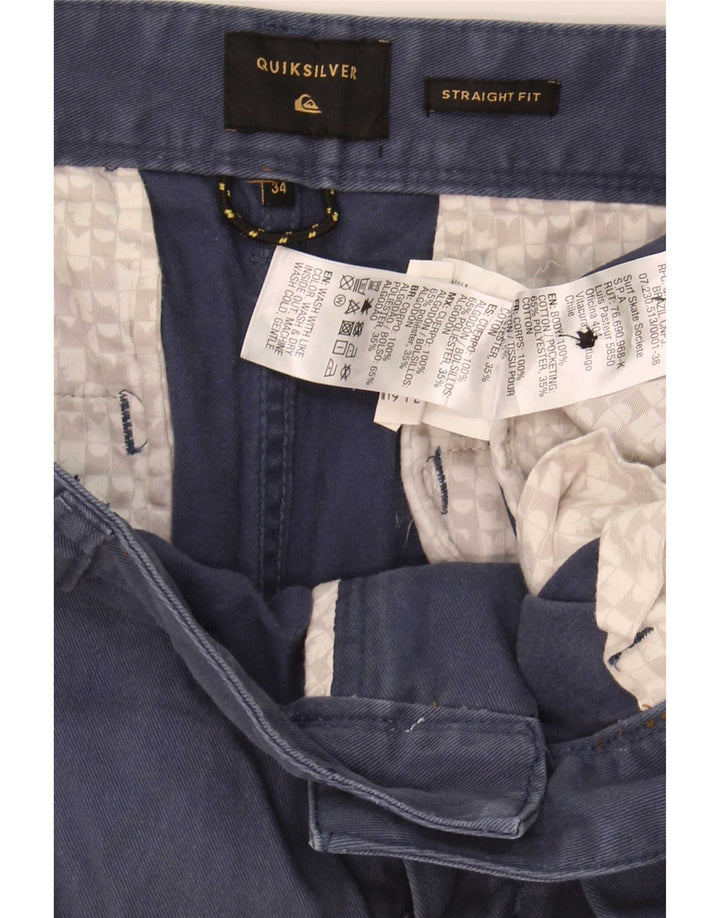 Quiksilver Mens Chino Shorts W34 Large Blue Cotton