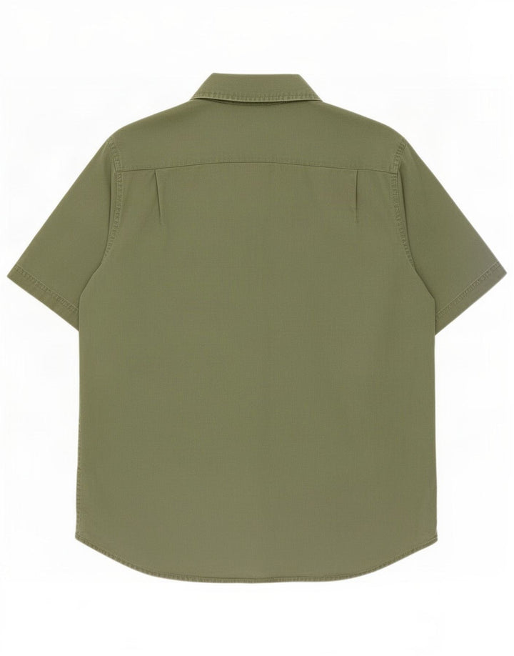 Wrangler Mens Short Sleeve Shirt Medium Green Cotton