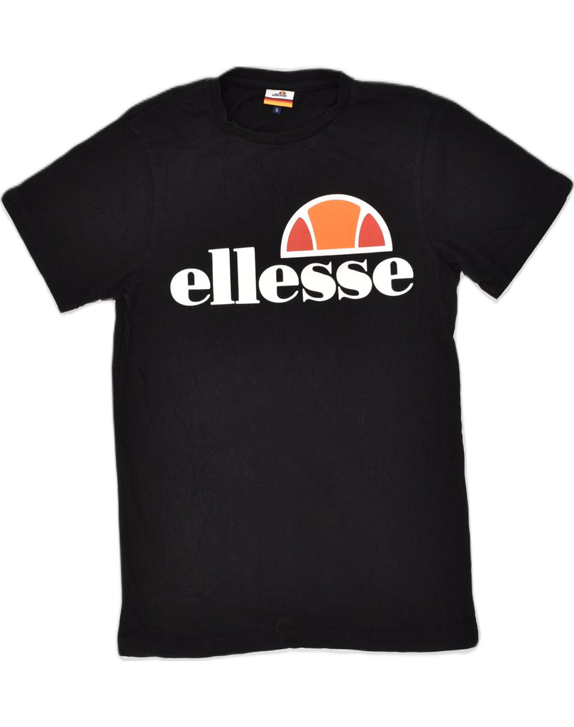 ELLESSE Mens Graphic T-Shirt Top Small Black Cotton | Vintage Ellesse | Thrift | Second-Hand Ellesse | Used Clothing | Messina Hembry 