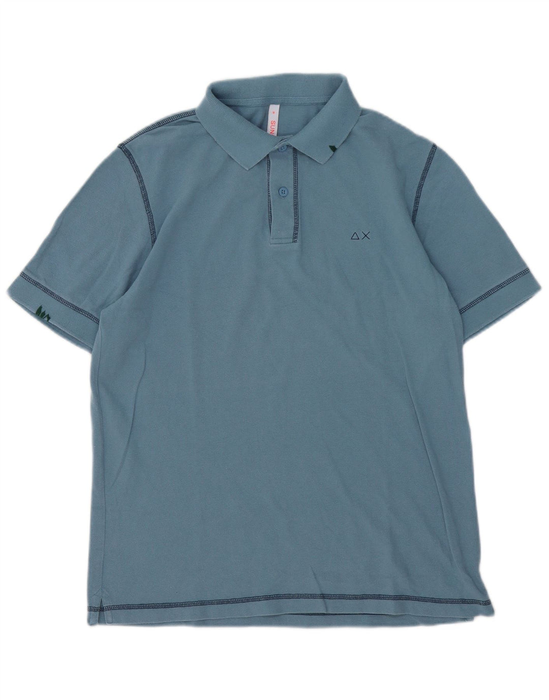 Sun68 Mens Polo Shirt Medium Blue Cotton