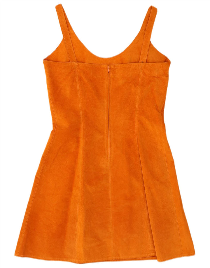 Conbipel Womens Suede Dress IT 42 Medium Orange Leather