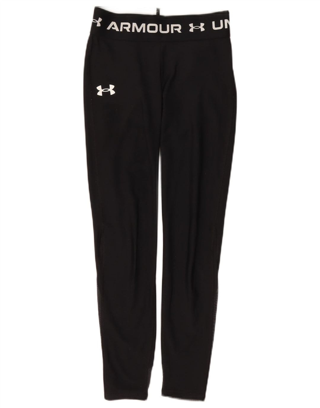 UNDER ARMOUR Girls Graphic Leggings 9-10 Years Medium Black Polyester