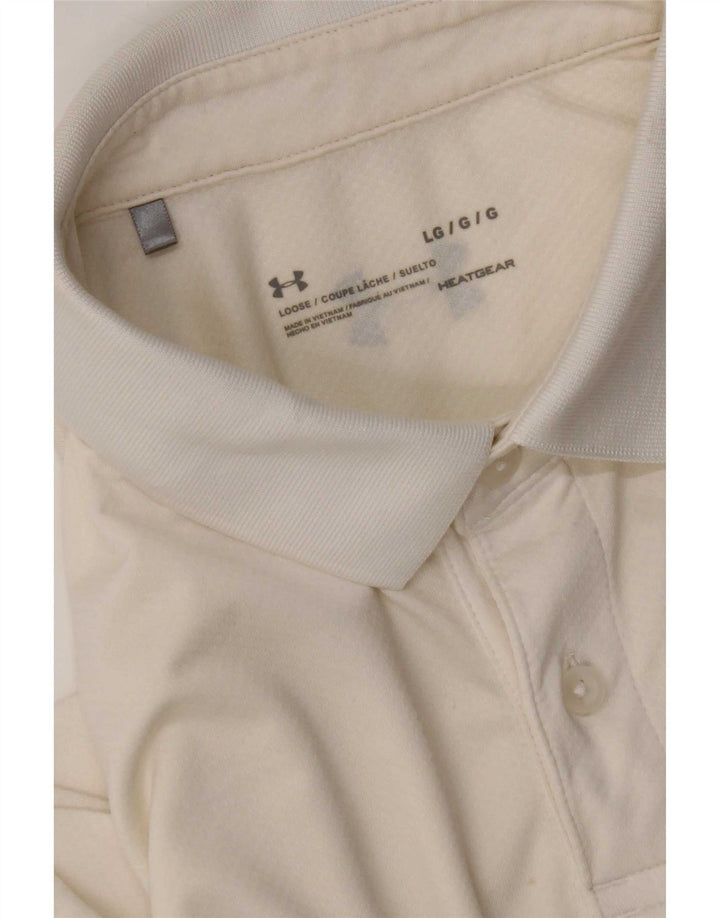 Under Armour Mens Heat Gear Polo Shirt Large White