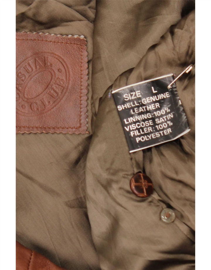 Vintage Mens Leather Jacket UK 40 Large Brown