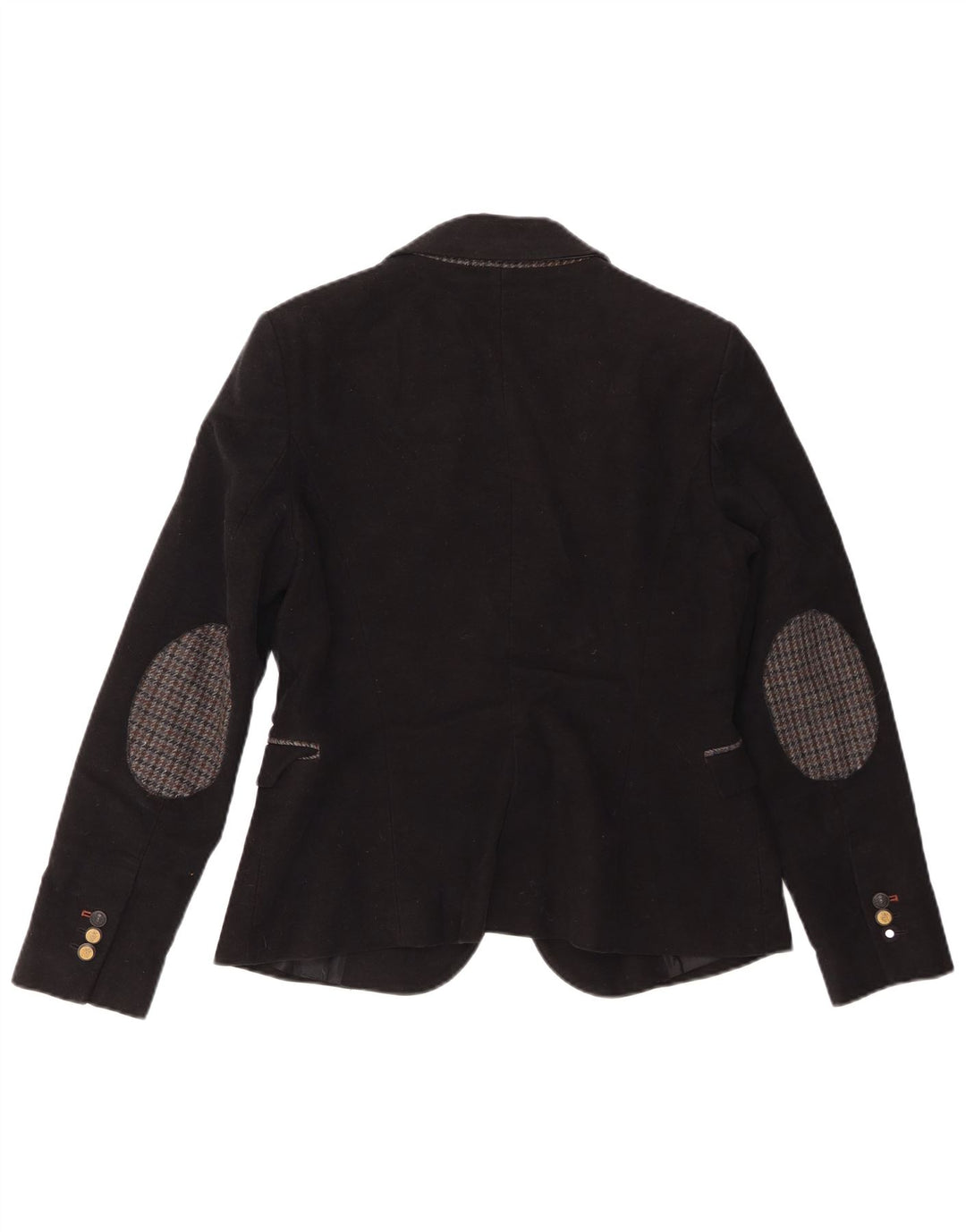 Zara Womens 1 Button Blazer Jacket UK 14 Large Black Cotton