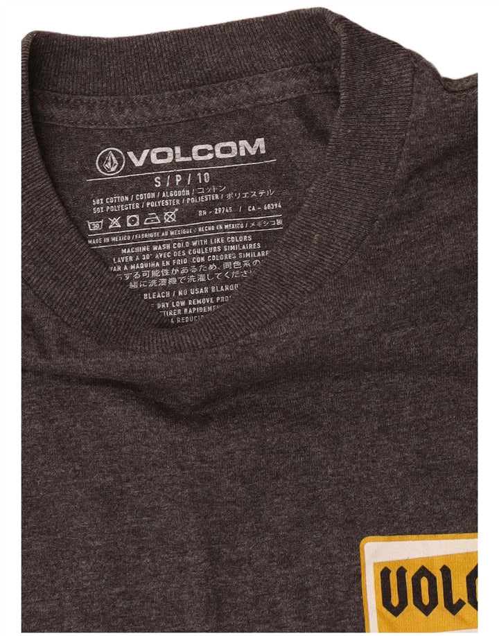 Volcom Mens Graphic T-Shirt Long Sleeve Small Grey Cotton