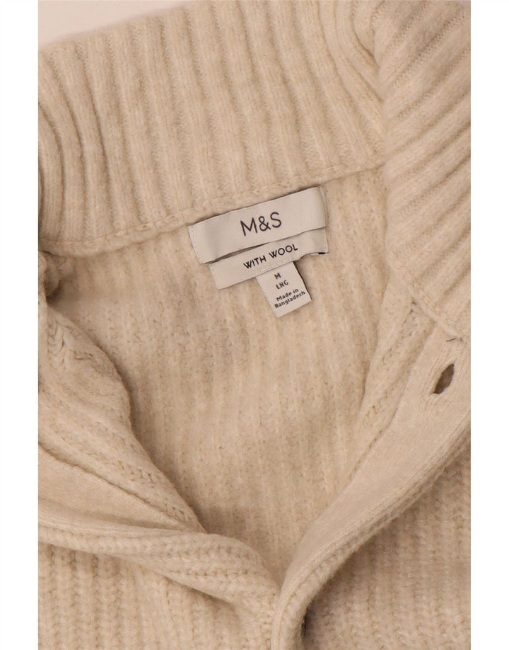 Marks & Spencer Mens Cardigan Sweater Medium Beige Wool