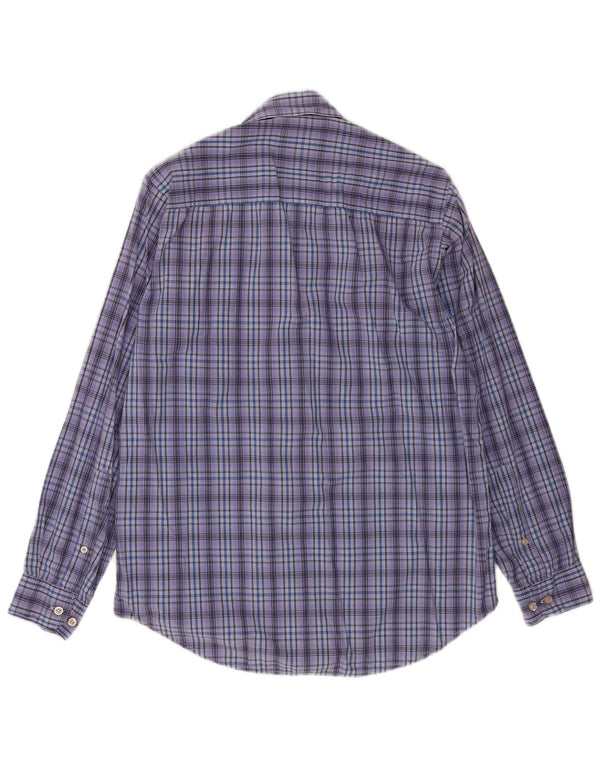 Marlboro Classics Mens Shirt Small Blue Check Cotton