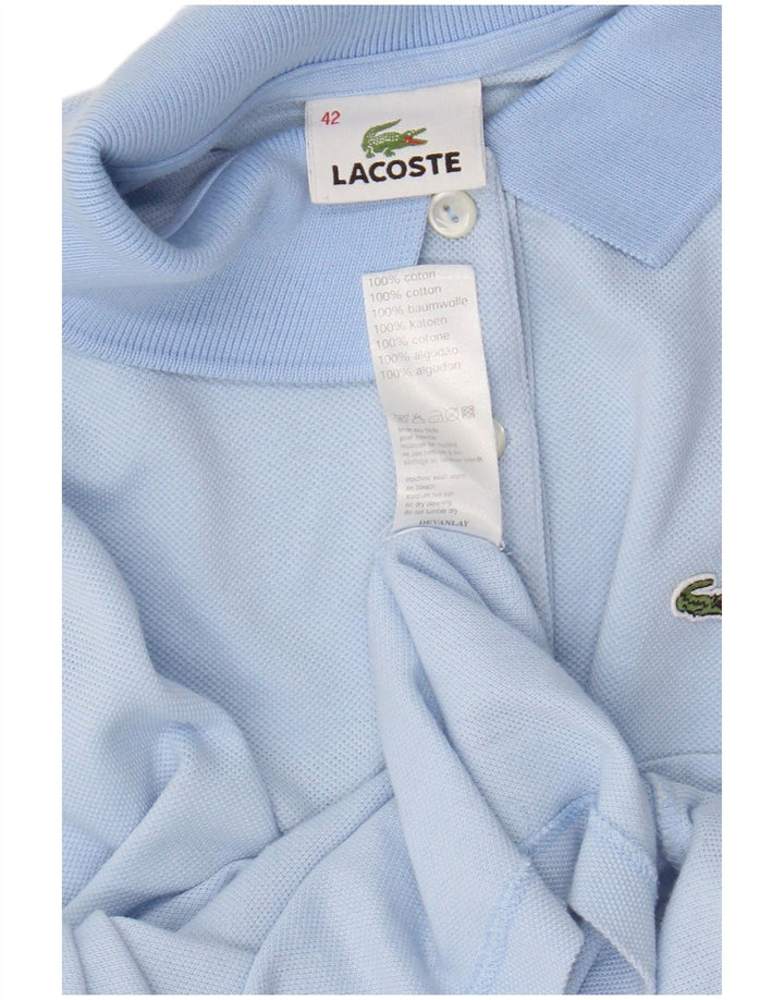 Lacoste Womens Polo Shirt Size 42 Large Blue Cotton