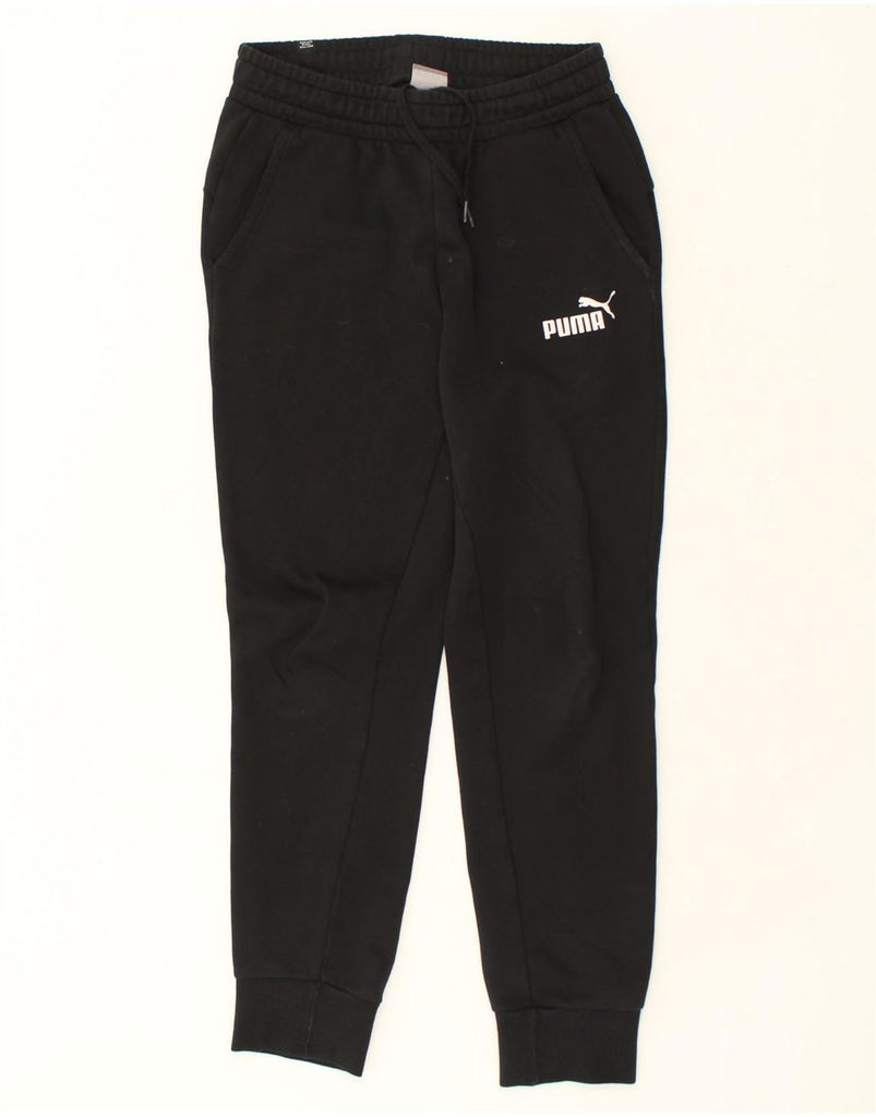 PUMA Mens Tracksuit Trousers Joggers Small Black Cotton | Vintage Puma | Thrift | Second-Hand Puma | Used Clothing | Messina Hembry 