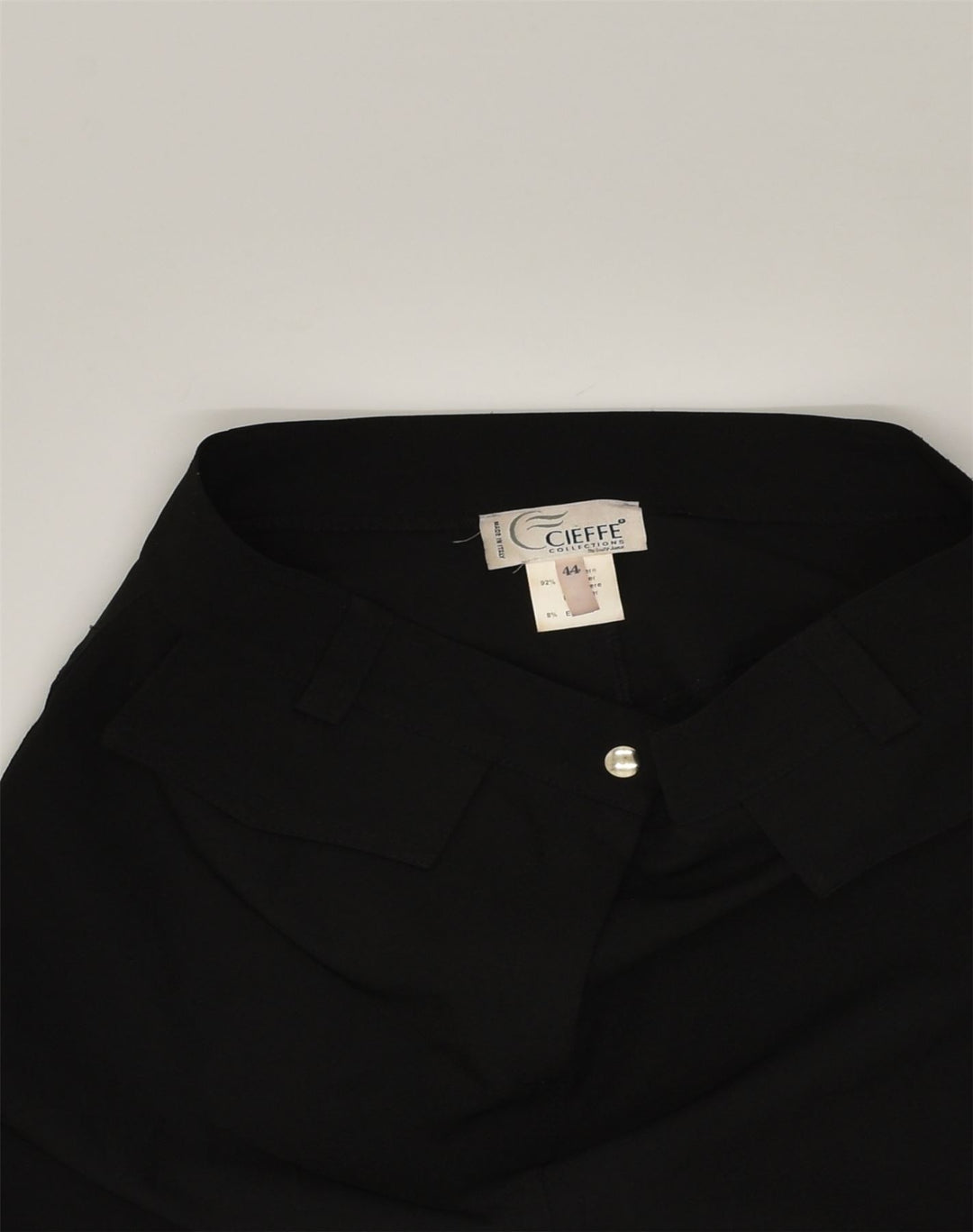 VINTAGE Womens Midi Skirt IT 44 Medium W29 Black Polyester | Vintage Vintage | Thrift | Second-Hand Vintage | Used Clothing | Messina Hembry 