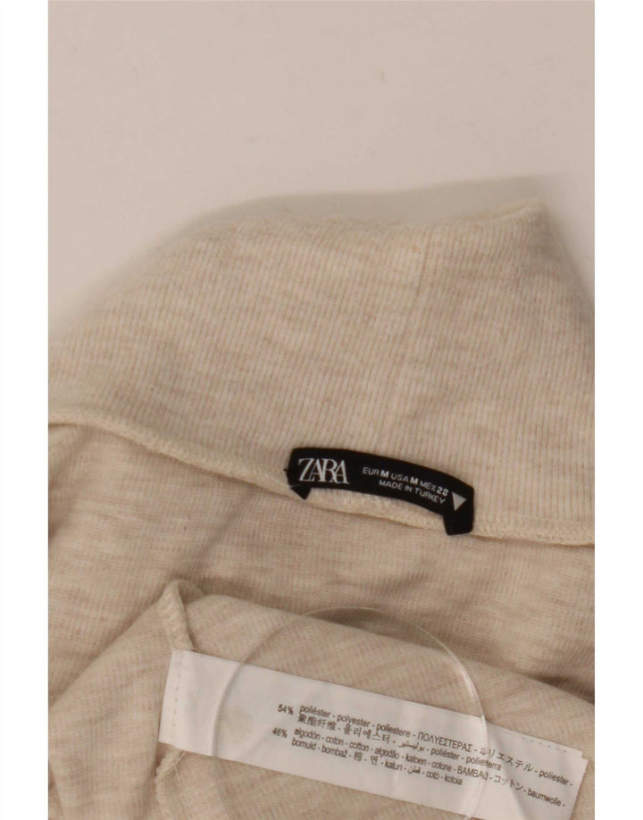Zara Womens Vest Top UK 12 Medium Beige Polyester