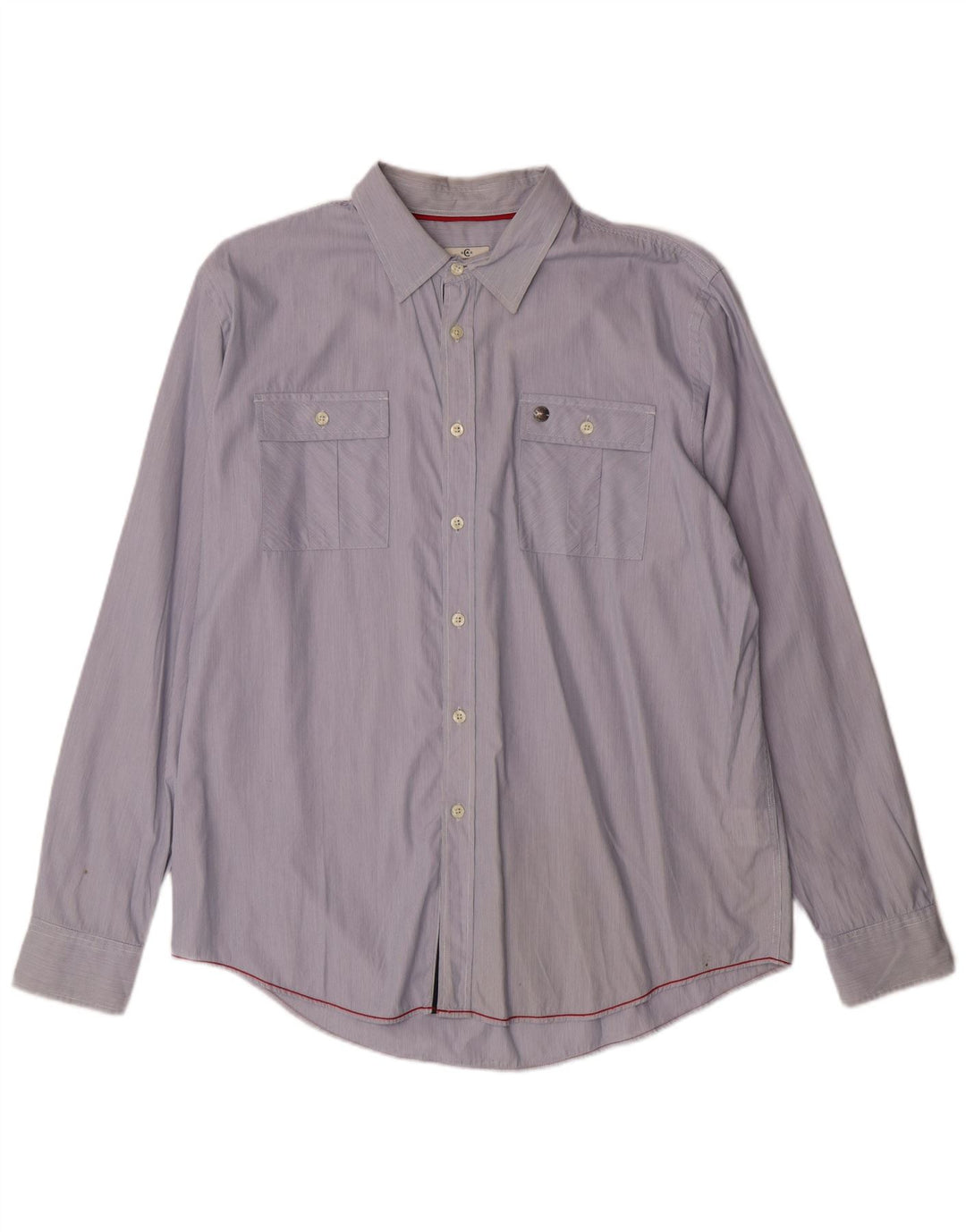 Cerruti 1881 Mens Shirt XL Blue Pinstripe Cotton