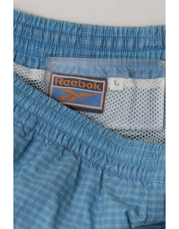 Reebok Mens Sport Shorts Large  Blue Check
