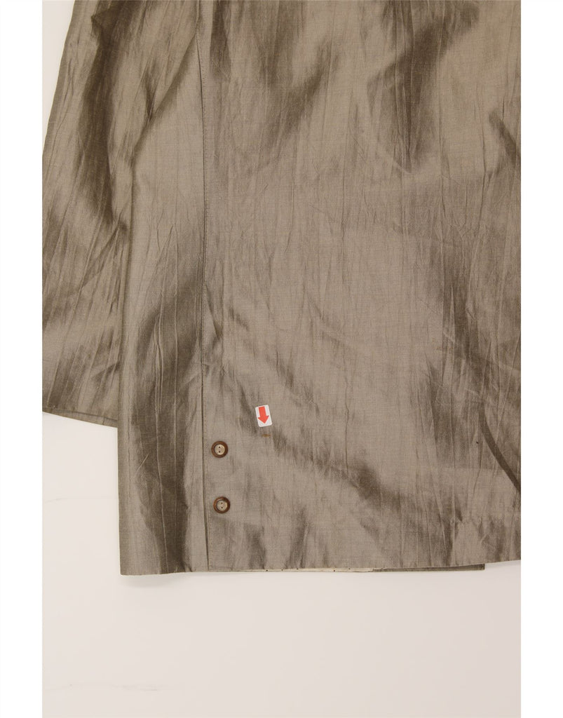 VINTAGE Womens Longline Double Breasted Blazer Jacket EU 38 Medium Grey Vintage Vintage and Second-Hand Vintage from Messina Hembry 