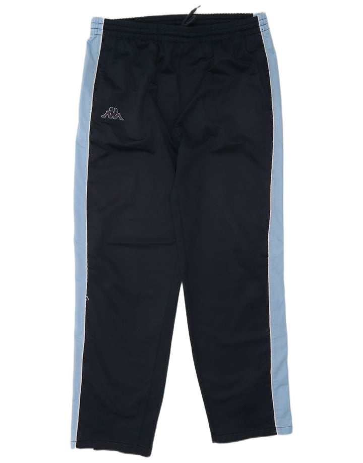 Kappa Mens Tracksuit Trousers Joggers Large Navy Blue Colourblock Polyester