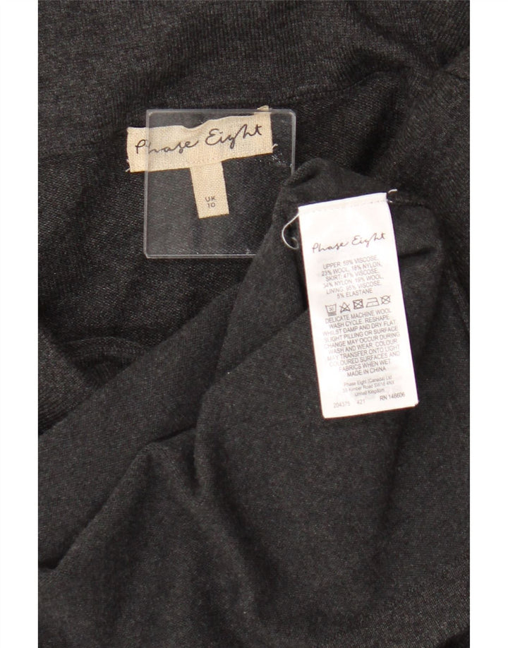 Phase Eight Womens Off Shoulder Jumper Dress UK 10 Small  Grey Viscose