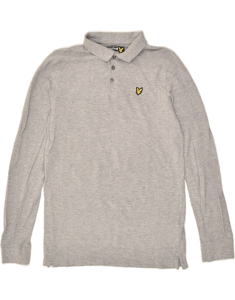 LYLE & SCOTT Boys Long Sleeve Polo Shirt 14-15 Years Grey Cotton | Vintage Lyle & Scott | Thrift | Second-Hand Lyle & Scott | Used Clothing | Messina Hembry 