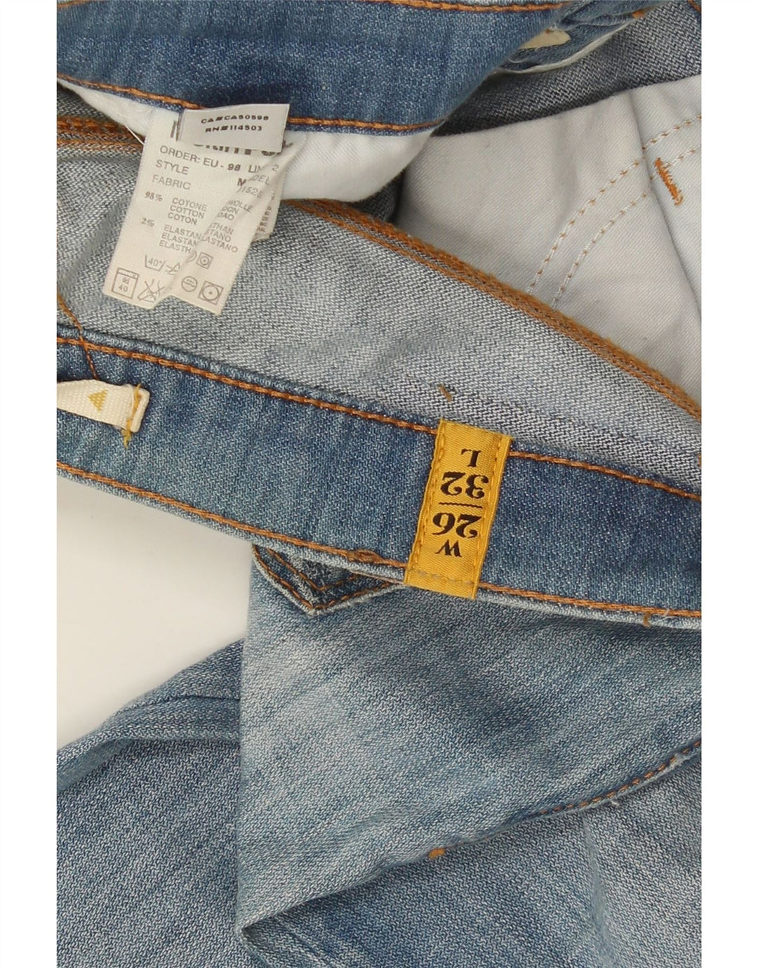Meltin' Pot Womens Mendel Slim Jeans W26 L32 Blue Cotton