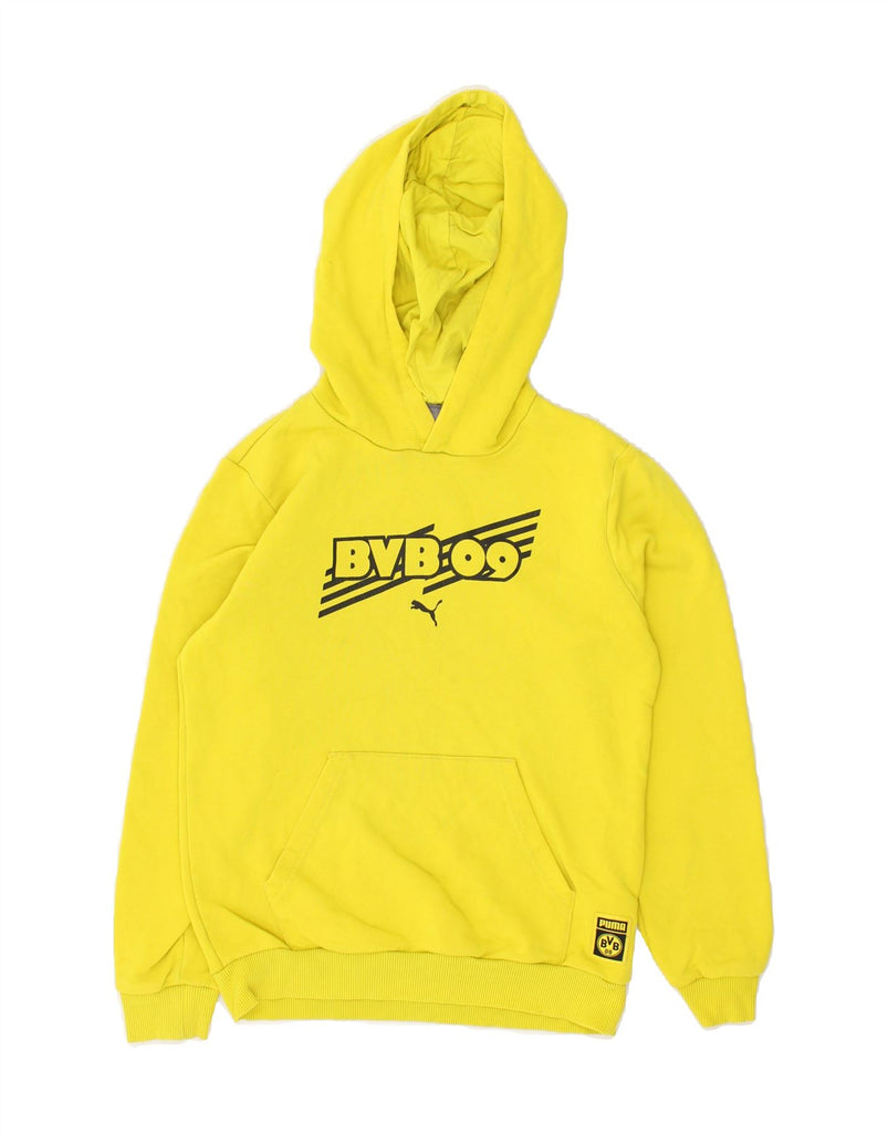 PUMA Boys Graphic Hoodie Jumper 11-12 Years Yellow Cotton | Vintage Puma | Thrift | Second-Hand Puma | Used Clothing | Messina Hembry 