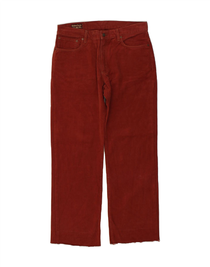 MARLBORO CLASSICS Mens Straight Casual Trousers W36 L31 Burgundy Cotton Vintage Marlboro Classics and Second-Hand Marlboro Classics from Messina Hembry 