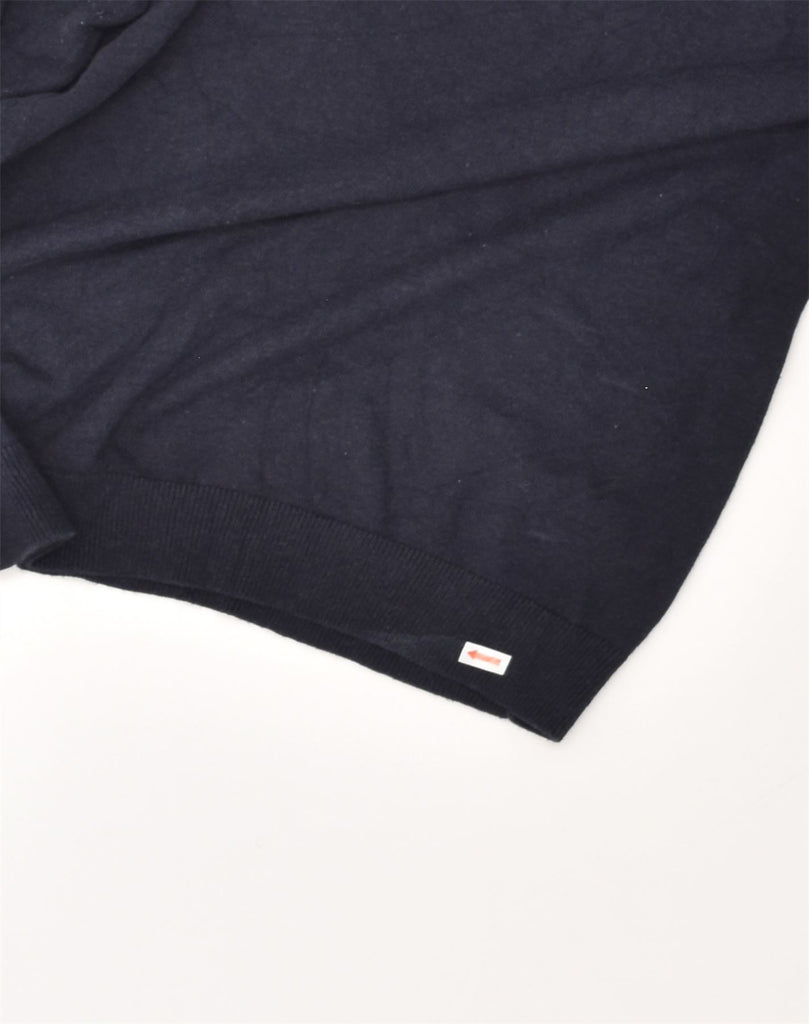 TOMMY HILFIGER Womens V-Neck Jumper Sweater UK 16 Large Navy Blue Cotton | Vintage Tommy Hilfiger | Thrift | Second-Hand Tommy Hilfiger | Used Clothing | Messina Hembry 