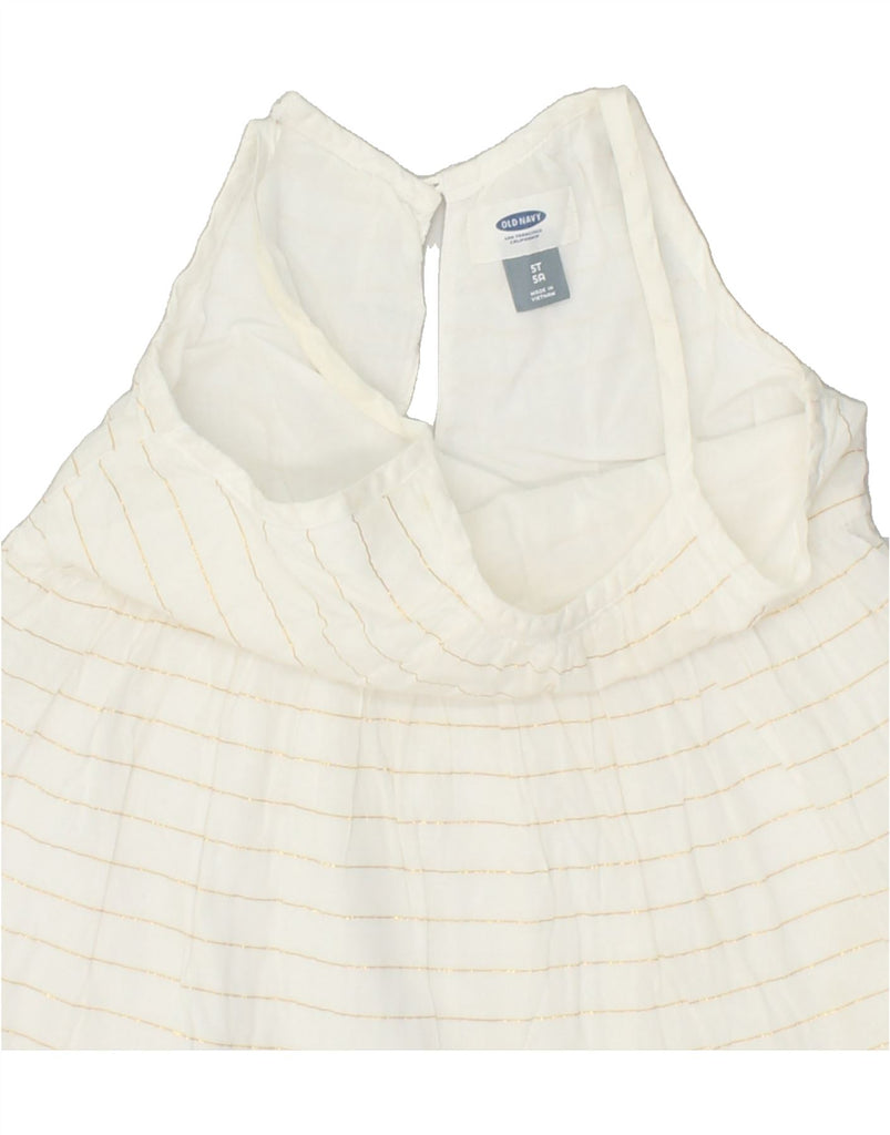 OLD NAVY Girls Slip Dress 4-5 Years White Striped Cotton | Vintage Old Navy | Thrift | Second-Hand Old Navy | Used Clothing | Messina Hembry 