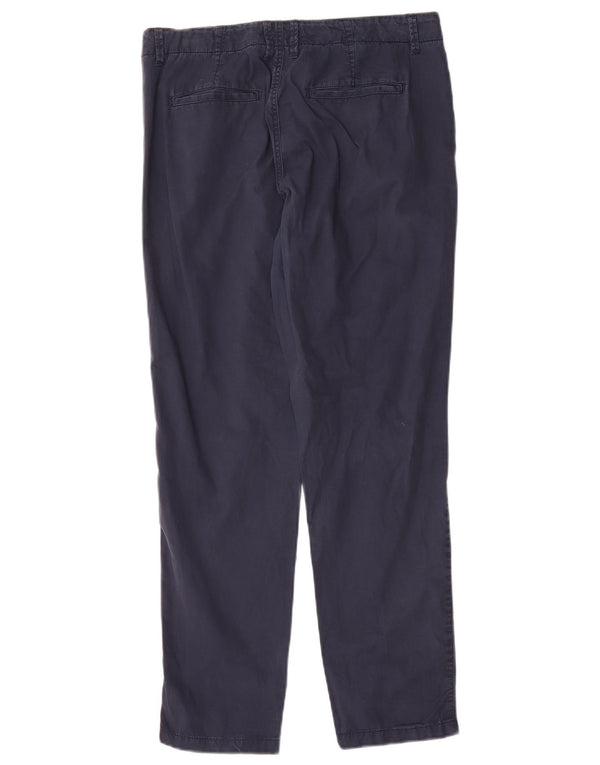 Marks & Spencer Womens Slim Chino Trousers UK 12 Medium W32 L29 Navy Blue