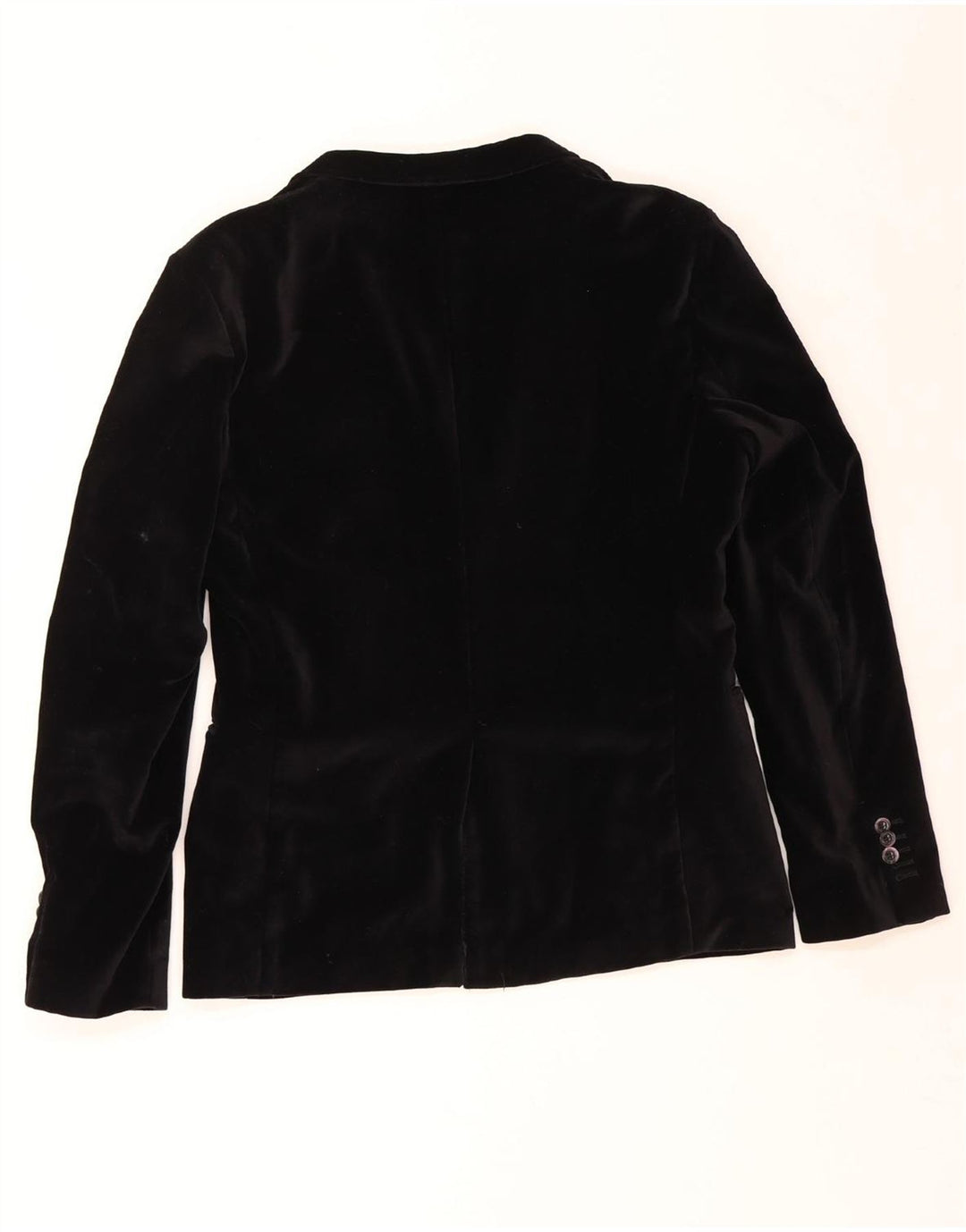 VINTAGE Mens 2 Button Velvet Blazer Jacket UK 36 Small Black