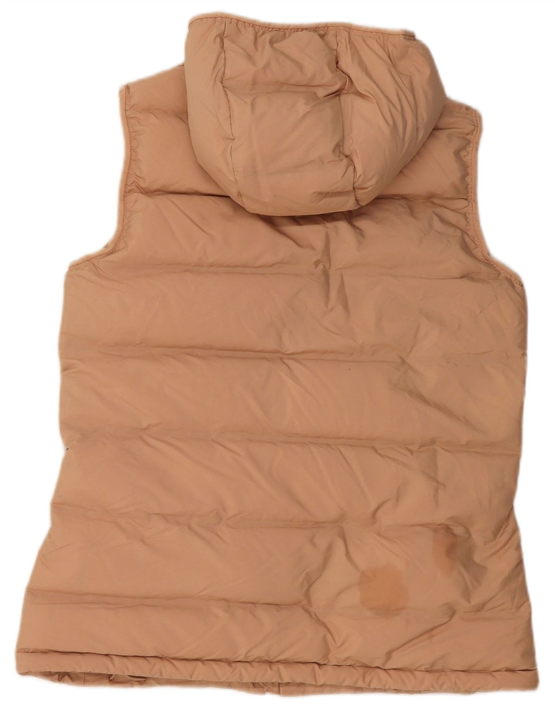 Adidas Womens Hooded Padded Gilet UK 12/14 Medium Beige Polyester