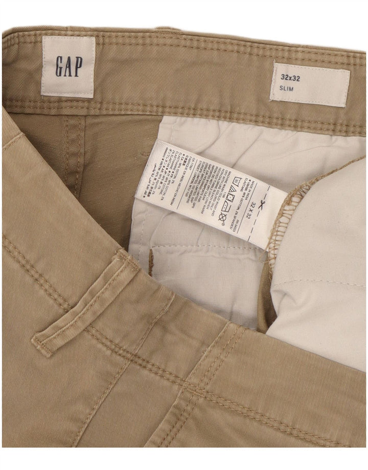 Gap Mens Slim Chino Trousers W32 L32 Beige Cotton