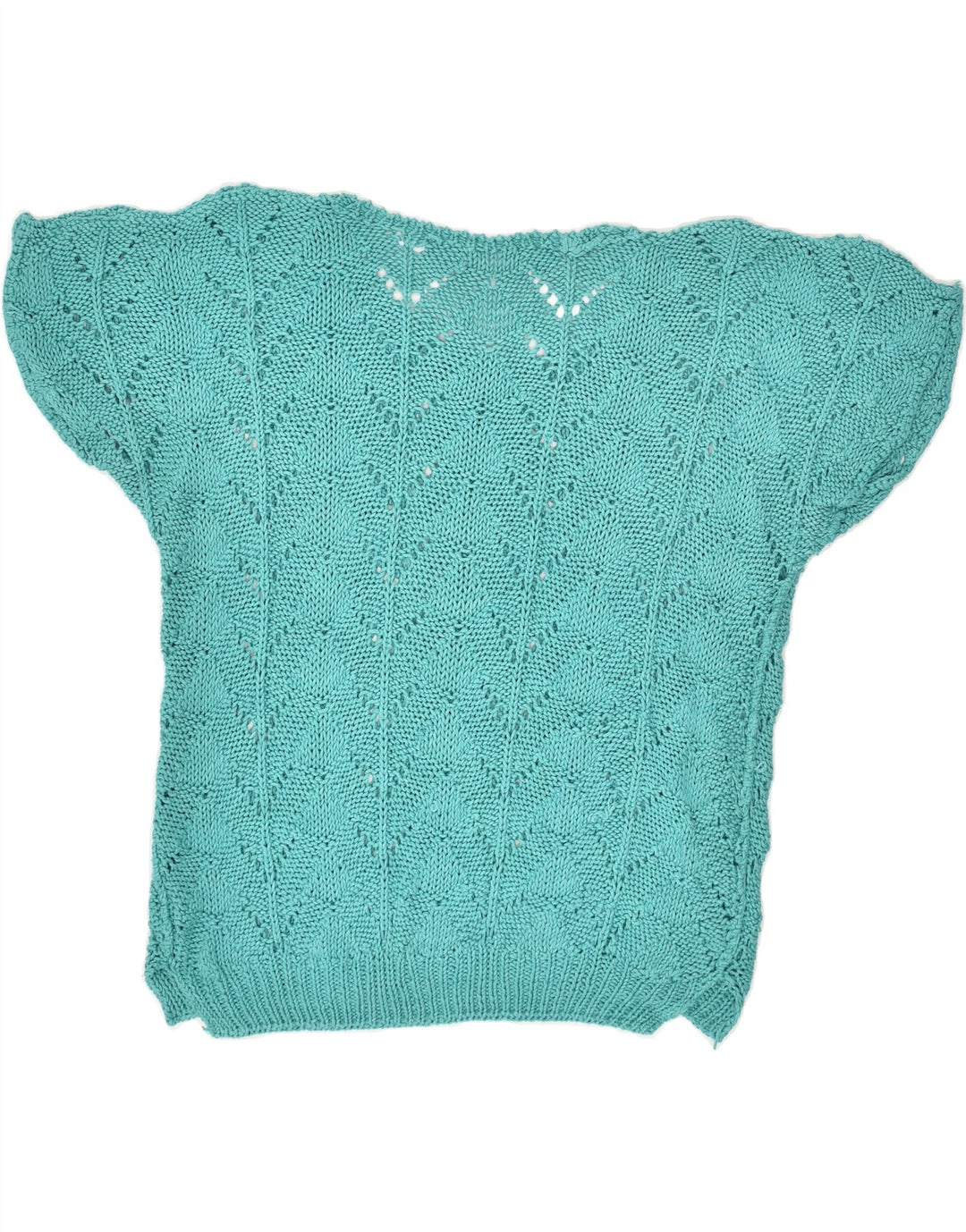 VINTAGE Womens Knit Blouse Top UK 18 XL Turquoise | Vintage Vintage | Thrift | Second-Hand Vintage | Used Clothing | Messina Hembry 