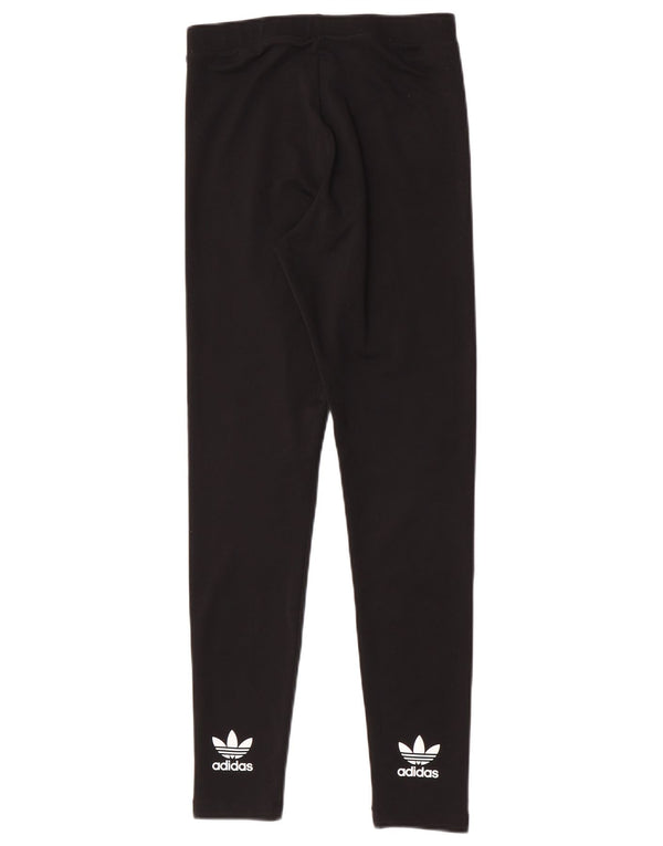 Adidas Womens Graphic Leggings UK 10 Small Black Polyester Sports