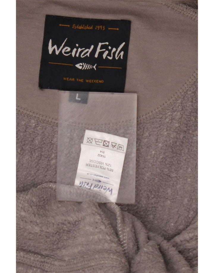 WEIRD FISH Mens Fleece Jacket UK 40 Large Grey Polyester