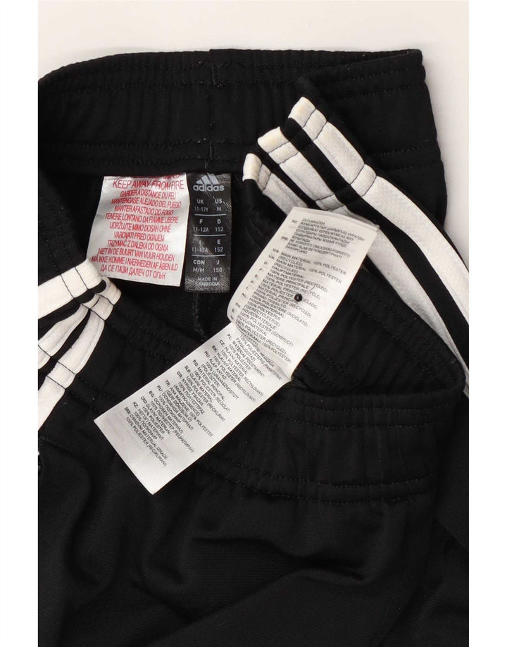 Adidas Boys Climalite Tracksuit Trousers 11-12 Years Black Polyester