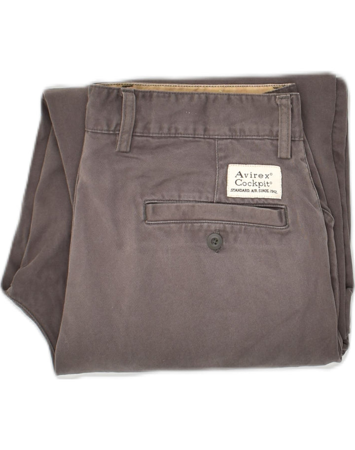AVIREX Mens Straight Chino Trousers W34 L31 Brown Cotton Vintage Avirex and Second-Hand Avirex from Messina Hembry 