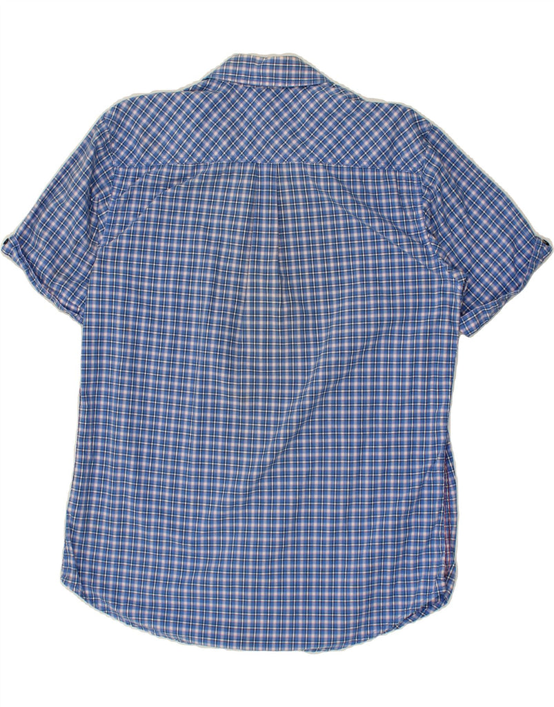 TOMMY HILFIGER Mens Short Sleeve Shirt XL Blue Check Cotton Vintage Tommy Hilfiger and Second-Hand Tommy Hilfiger from Messina Hembry 