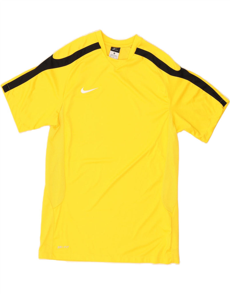 NIKE Mens Dri Fit T-Shirt Top Medium Yellow Colourblock Polyester Vintage Nike and Second-Hand Nike from Messina Hembry 