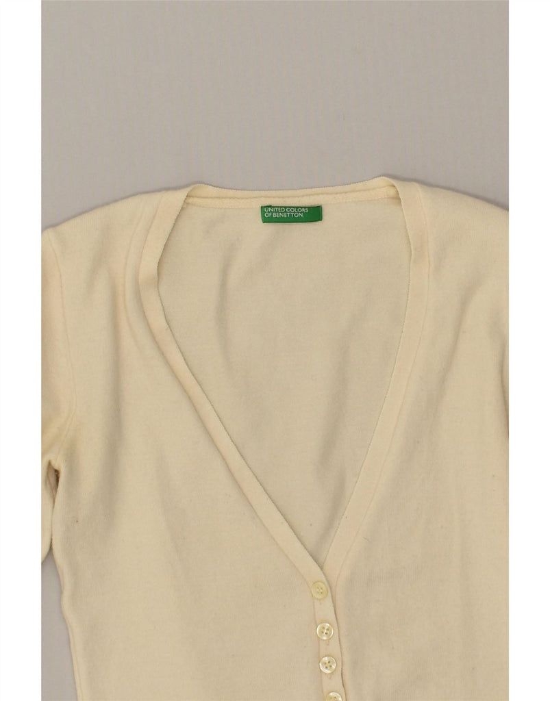 BENETTON Girls Cardigan Sweater 5-6 Years Beige Vintage Benetton and Second-Hand Benetton from Messina Hembry 