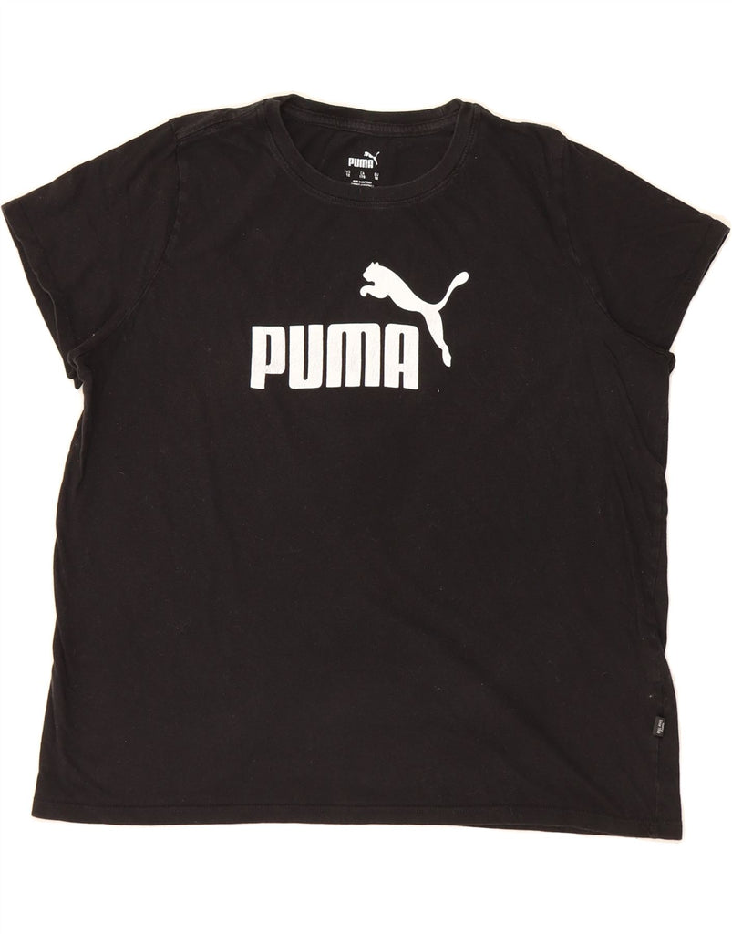 PUMA Womens Graphic T-Shirt Top UK 18 XL Black Cotton Vintage Puma and Second-Hand Puma from Messina Hembry 