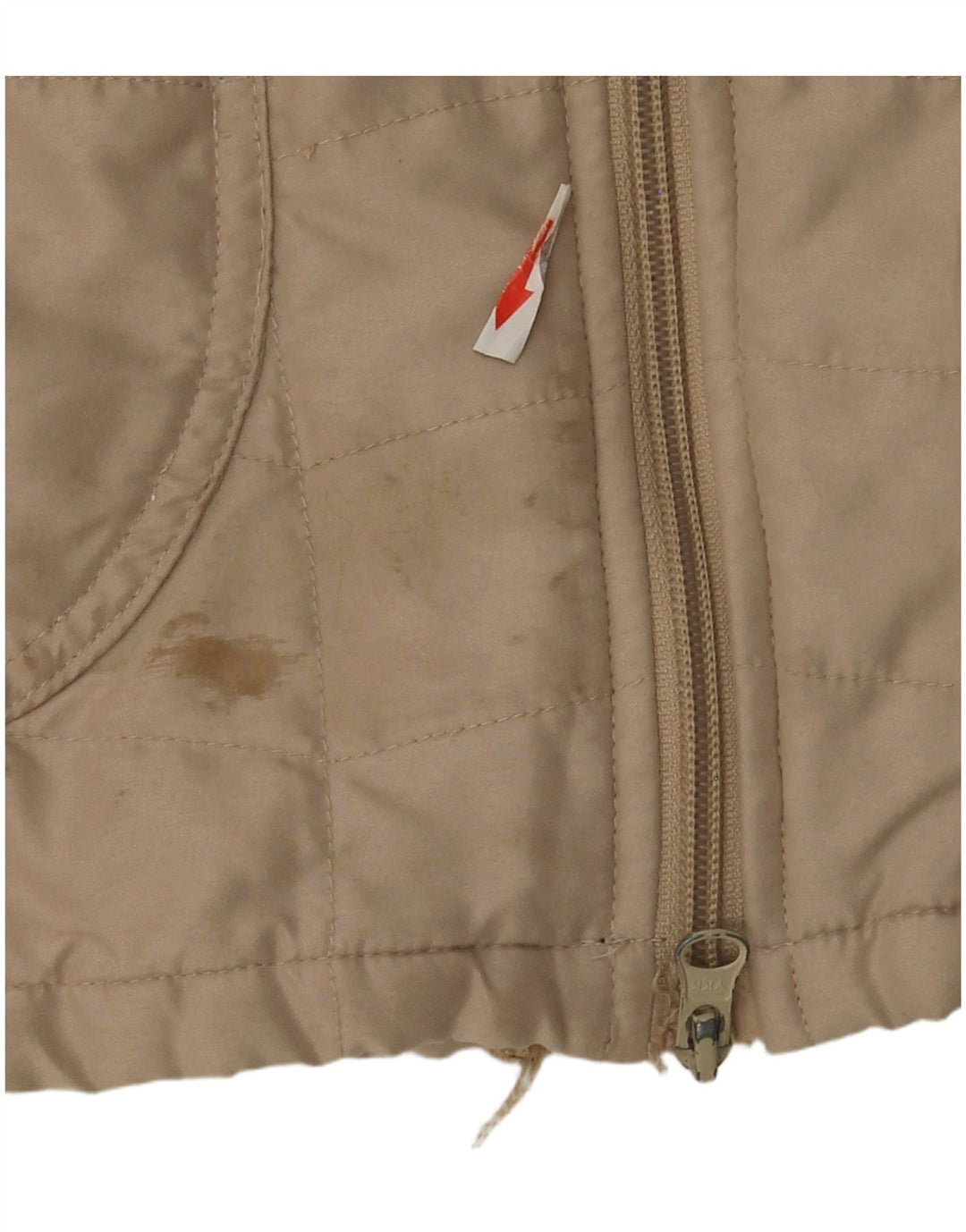 Vintage Womens Bomber Jacket EU 36 Small Beige Polyester