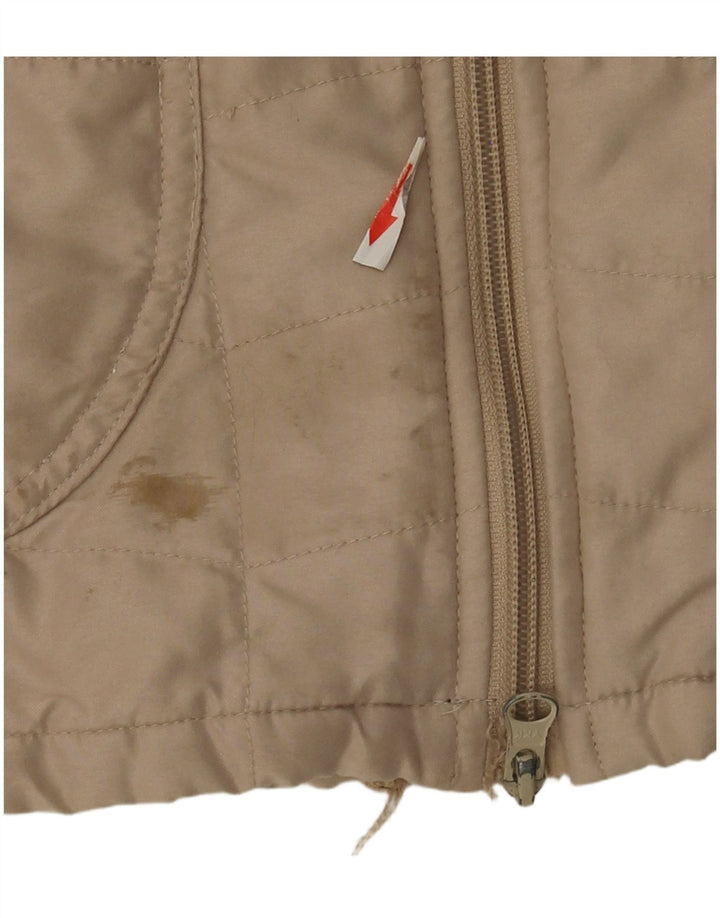 Vintage Womens Bomber Jacket EU 36 Small Beige Polyester