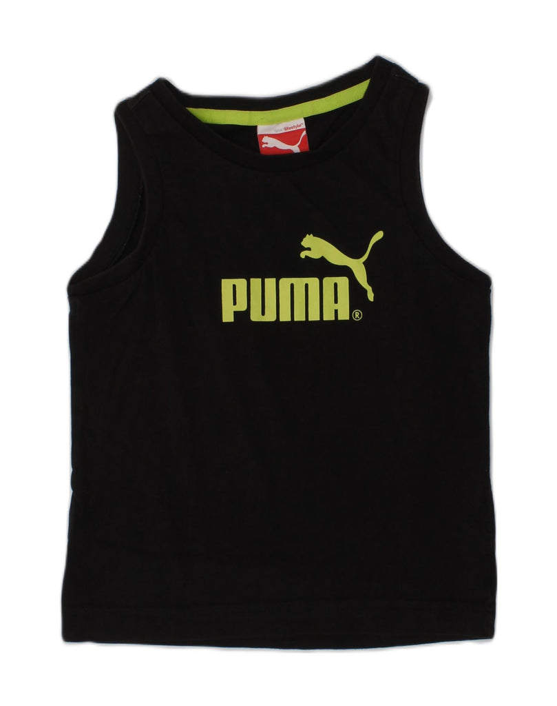 PUMA Boys Graphic Vest Top 3-4 Years Black Cotton | Vintage Puma | Thrift | Second-Hand Puma | Used Clothing | Messina Hembry 