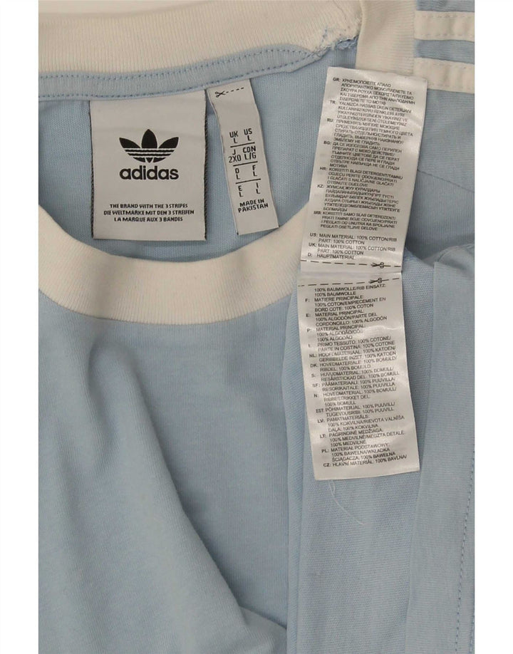 Adidas Mens T-Shirt Top Large Blue Cotton